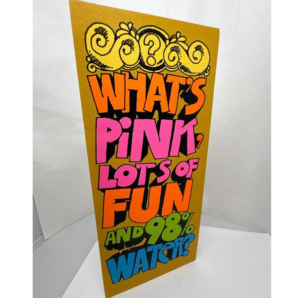 Vintage 1970s What's Pink Baby Congratulations Card‎ Humor Novelty